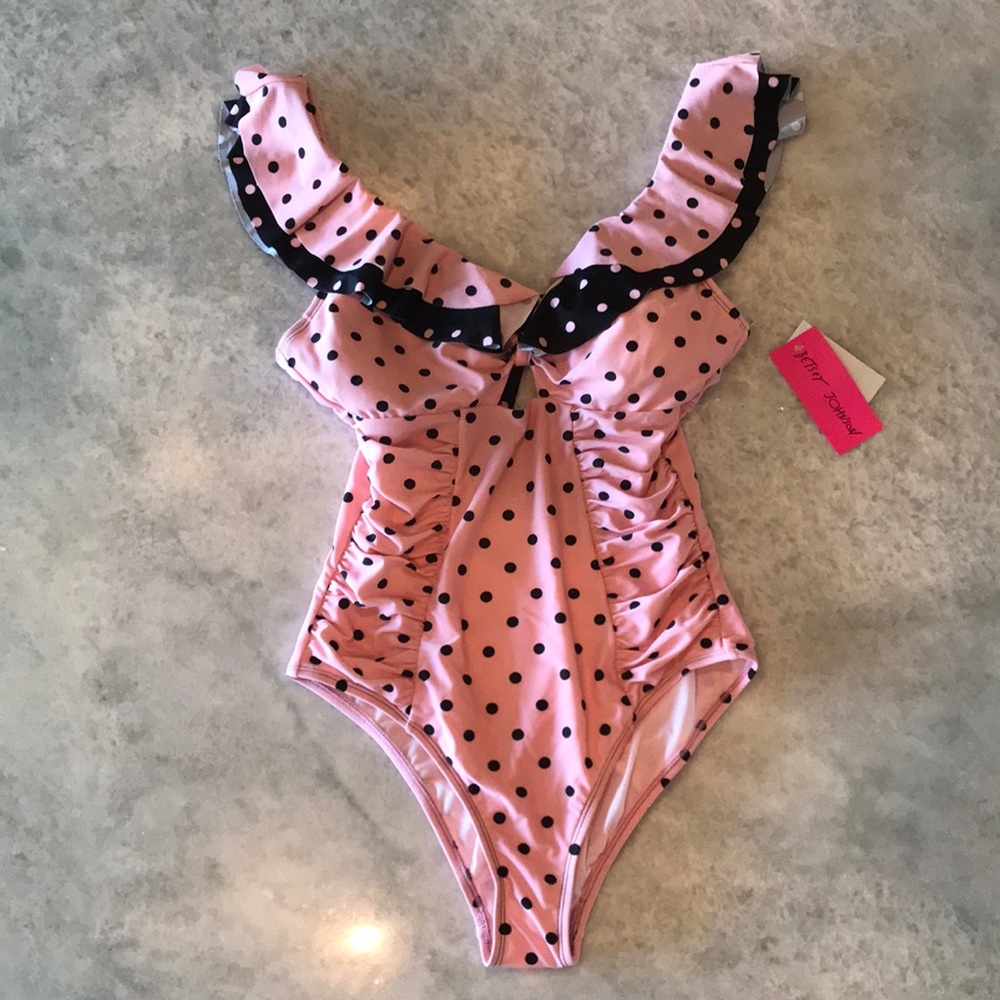 Betsey Johnson one-piece polka dot bathing suit